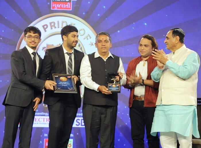 Awarded by Chief Minister of Gujarat Shri. Vijay Rupani